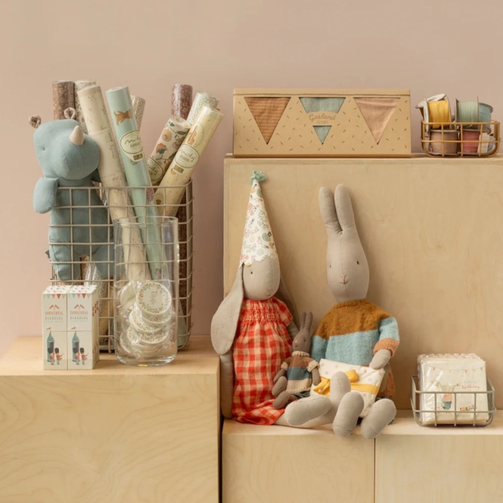 Maileg Wire Pastel Colored Storage Basket Set of 4 Home Decor Organization - Picture 2 of 6